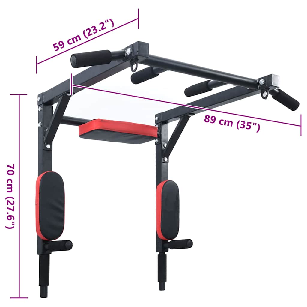 Optrekbar dipstation Zwart en Rood 89 x 59 x 70 cm