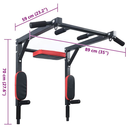 Optrekbar dipstation Zwart en Rood 89 x 59 x 70 cm