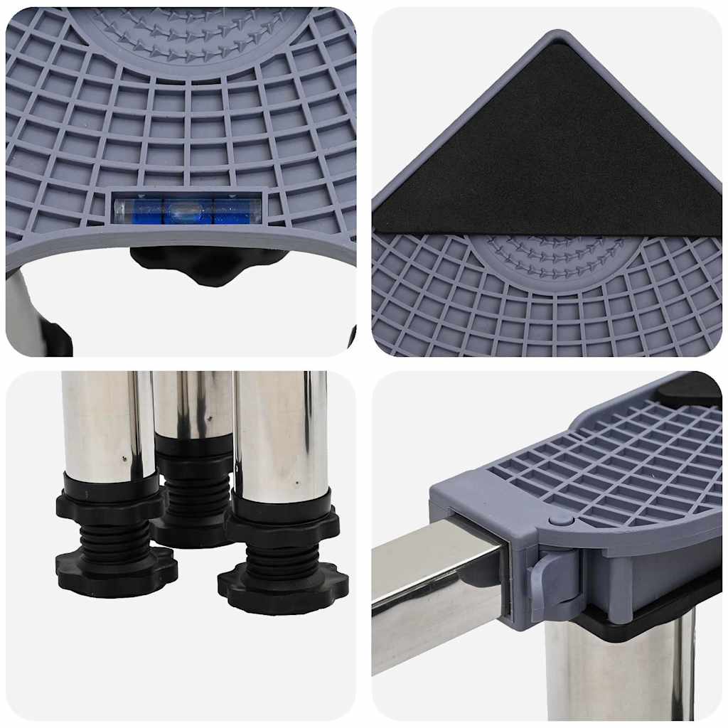 Wasmachinebasis Grijs 67 x 67 x 21,5 cm Roestvrij staal