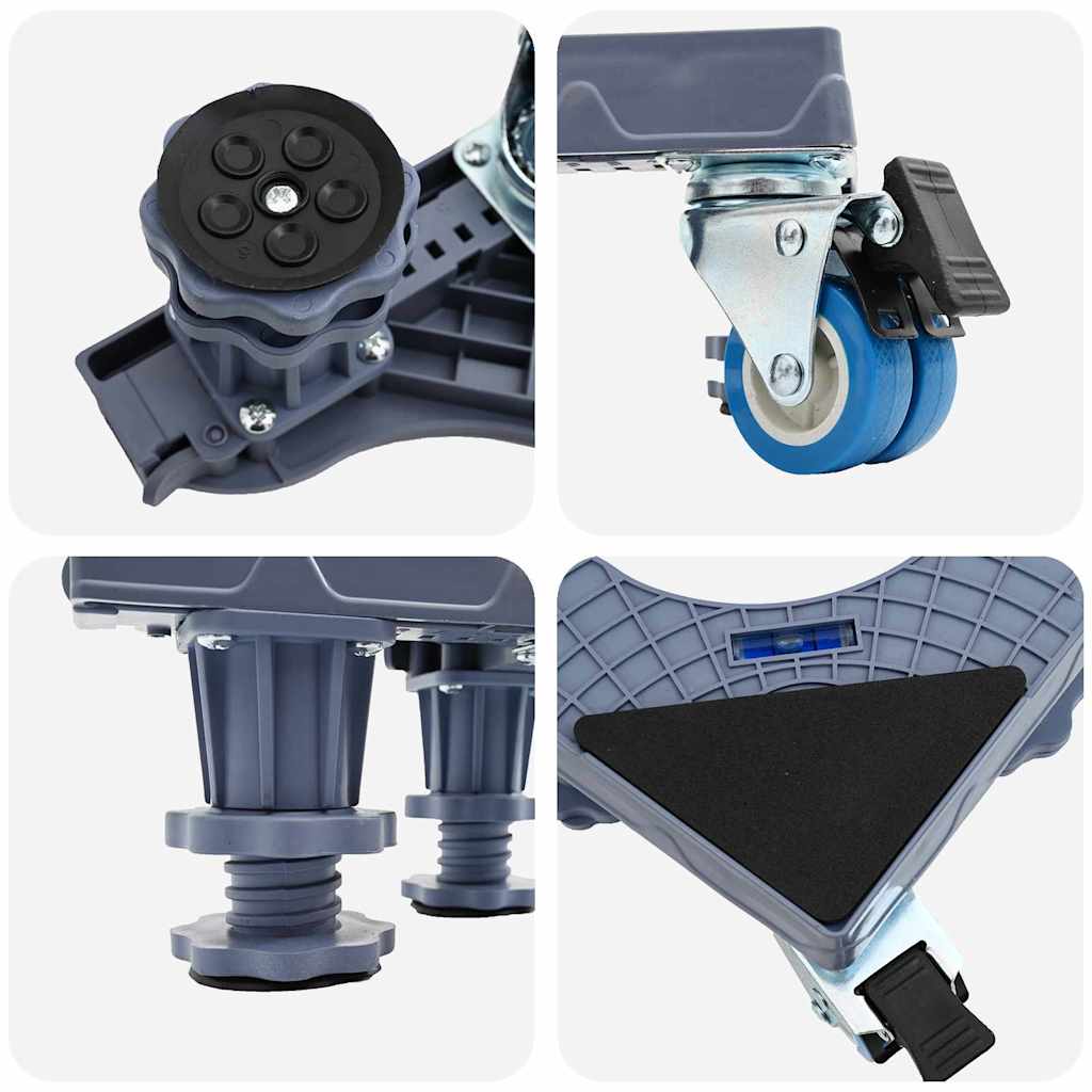 Wasmachinebasis Grijs 66 x 66 x 12 cm Roestvrij staal