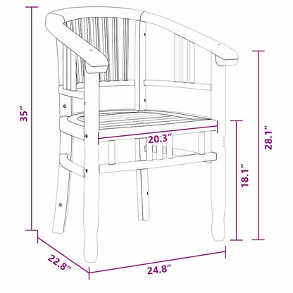 Tuinstoelen 2 pcs Bruin 63 x 58 x 89 cm Massief teakhout