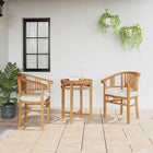 Tuinstoel 2 stuks massief teakhout bruin 63x58x89 cm
