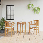 Tuinstoel 2 stuks massief teakhout bruin 63x58x89 cm