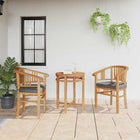 Chair with cushions 2 pcs Brown 63 x 58 x 89 cm Solid Teakwood