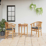 Tuinstoel 2 stuks massief teakhout bruin 63x58x89 cm