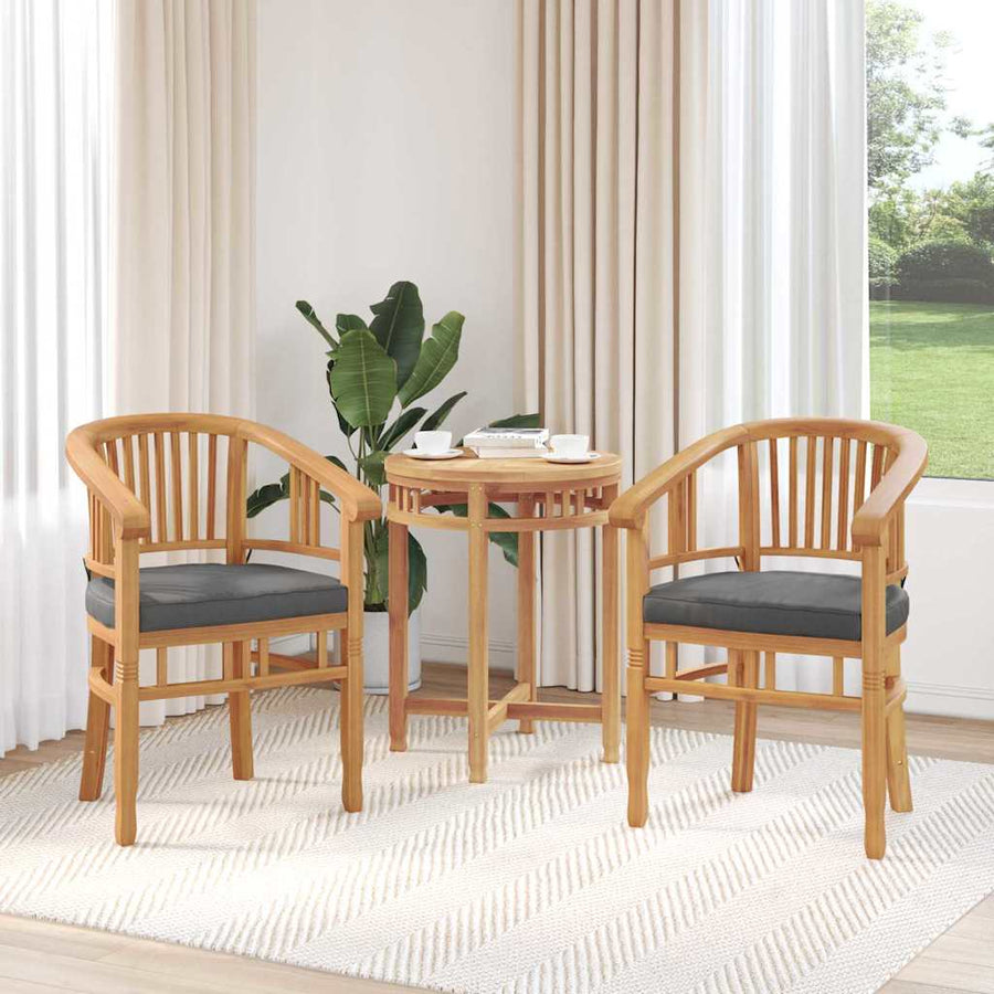 Tuinstoelen 2 pcs Bruin 63 x 58 x 89 cm Massief teakhout