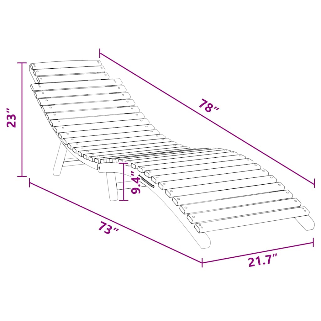 Ligstoel Bruin 184 x 55 x 59 cm Massief Teakhout