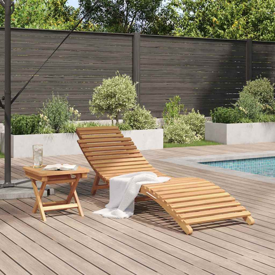 Ligstoel 2 pcs Bruin Massief Teakhout