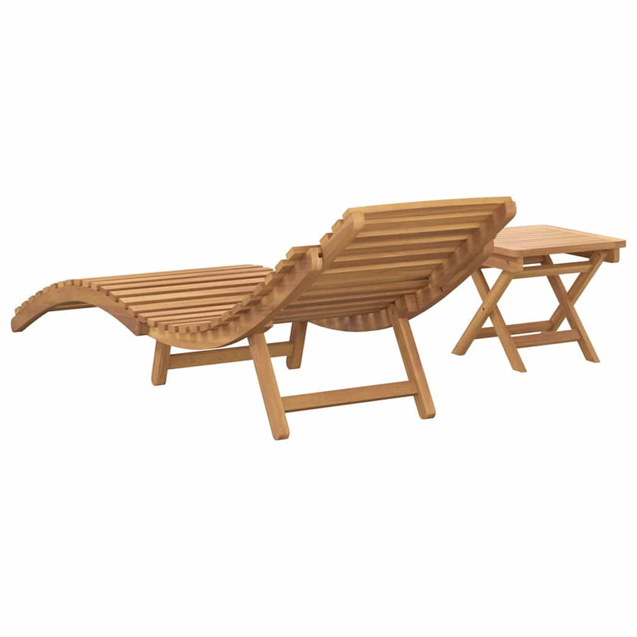 Ligstoel 2 pcs Bruin Massief Teakhout