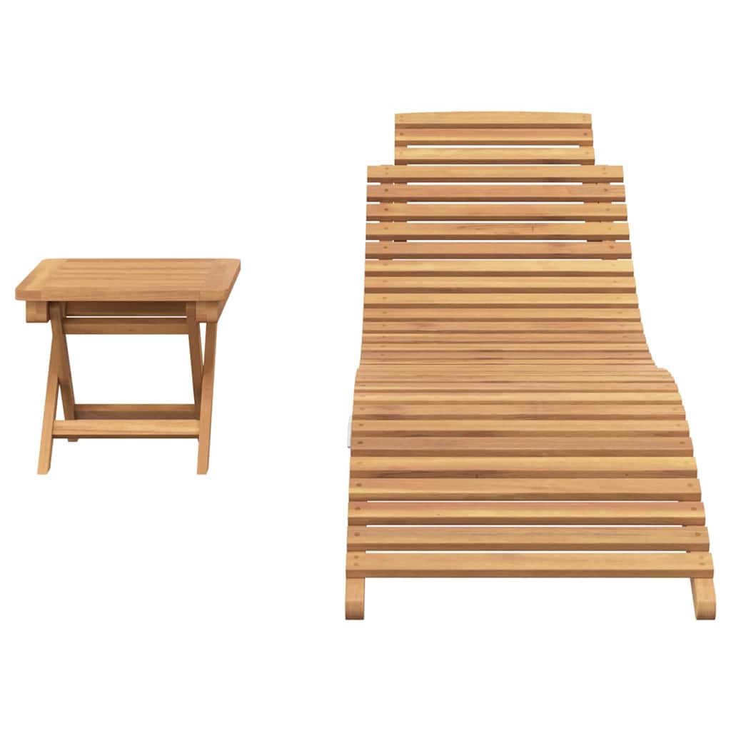 Ligstoel 2 pcs Bruin Massief Teakhout
