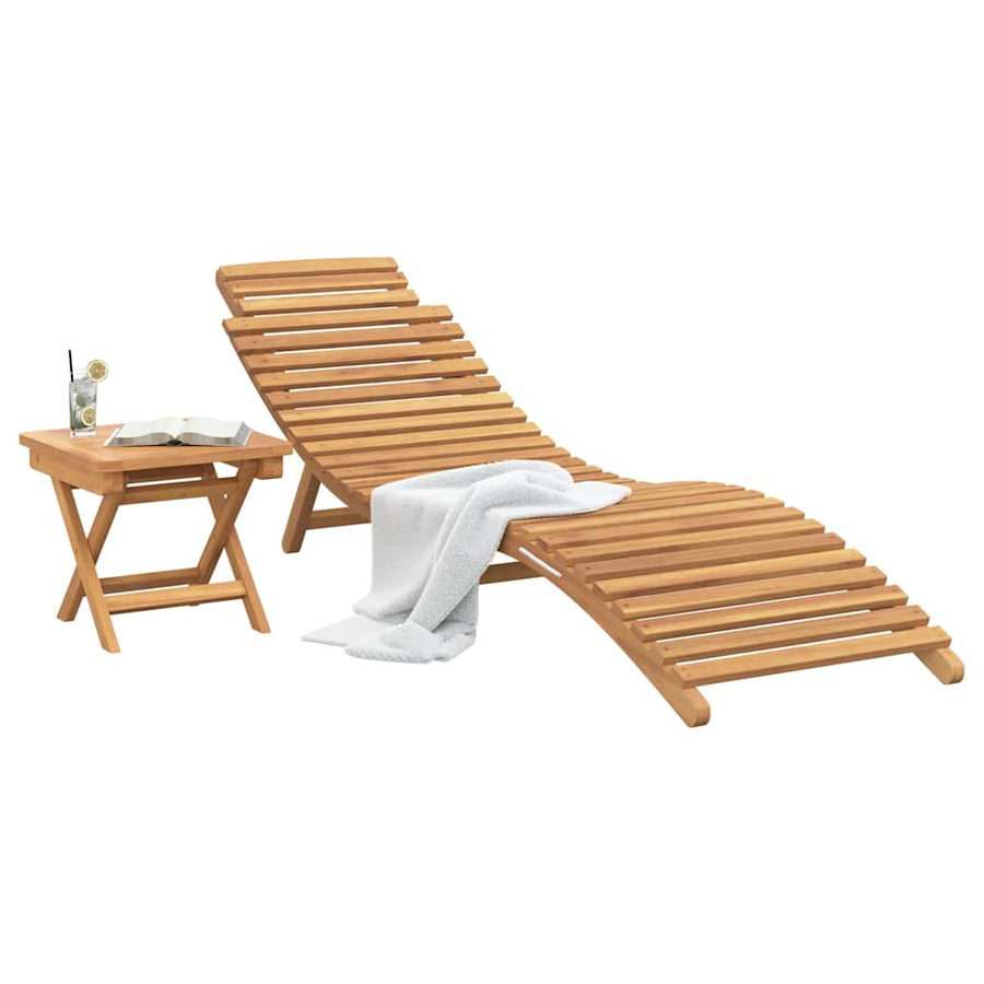 Ligstoel 2 pcs Bruin Massief Teakhout