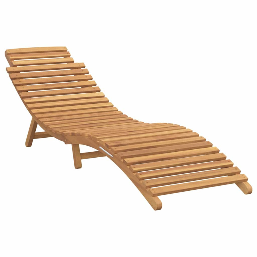 Ligstoel met kussen Crèmewit 188 x 55 x 59 cm Massief teakhout