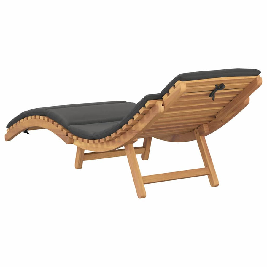 Ligstoel Donkergrijs 188 x 55 x 59 cm Massief teakhout