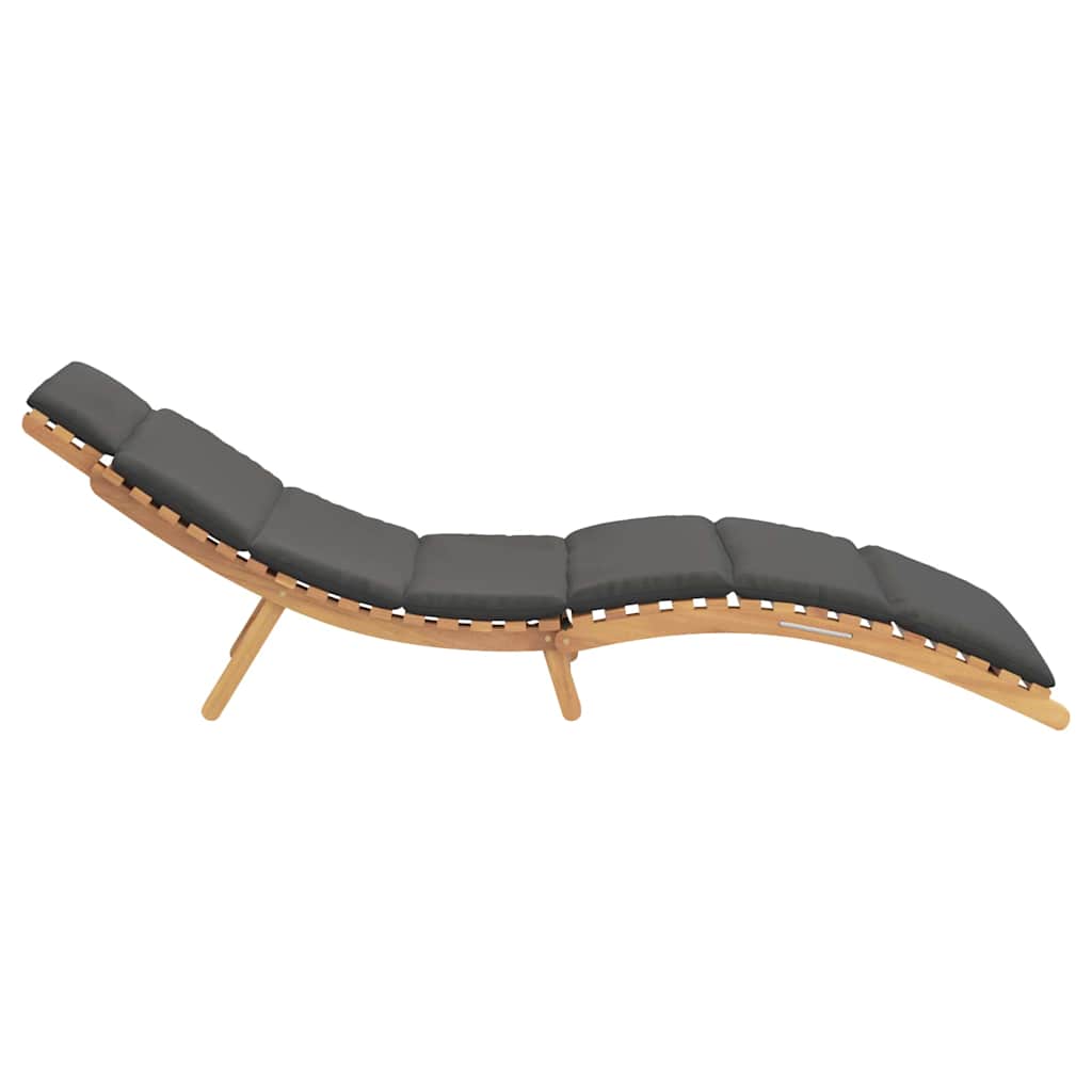 Ligstoel Donkergrijs 188 x 55 x 59 cm Massief teakhout