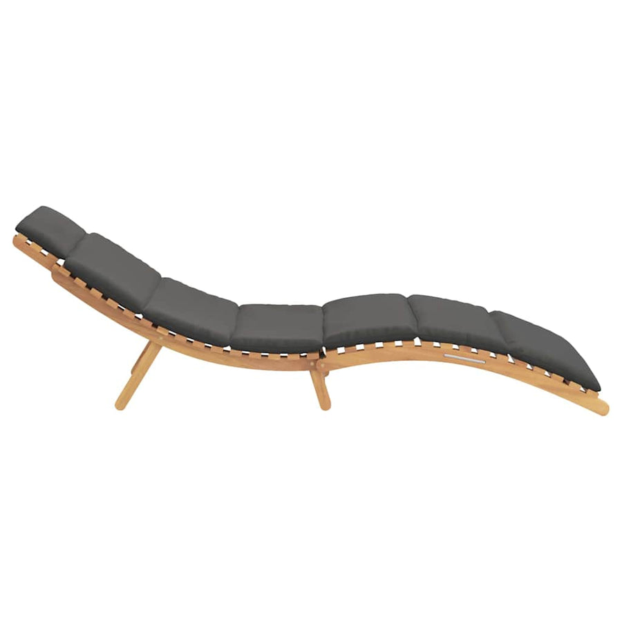 Ligstoel Donkergrijs 188 x 55 x 59 cm Massief teakhout