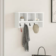 Wandkapstok 50x16x26 cm wit bewerkt hout