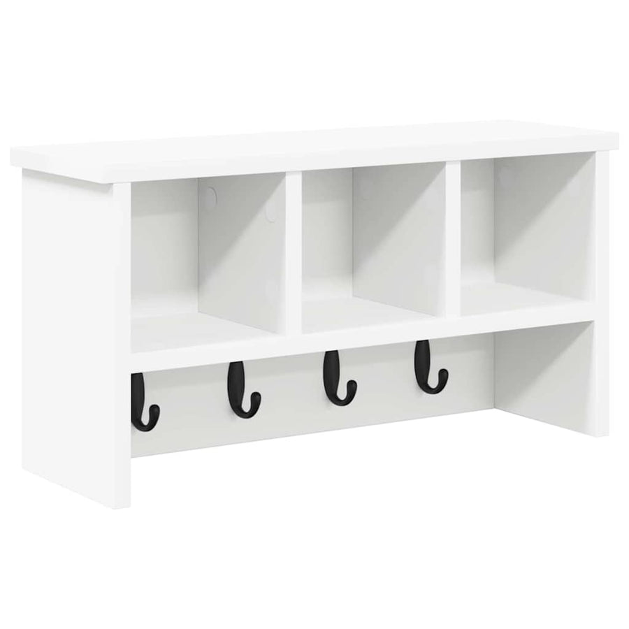 Wandgemonteerde kapstok Wit 50 x 16 x 26 cm Bewerkt hout
