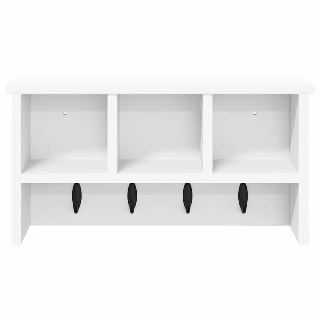 Wandgemonteerde kapstok Wit 50 x 16 x 26 cm Bewerkt hout