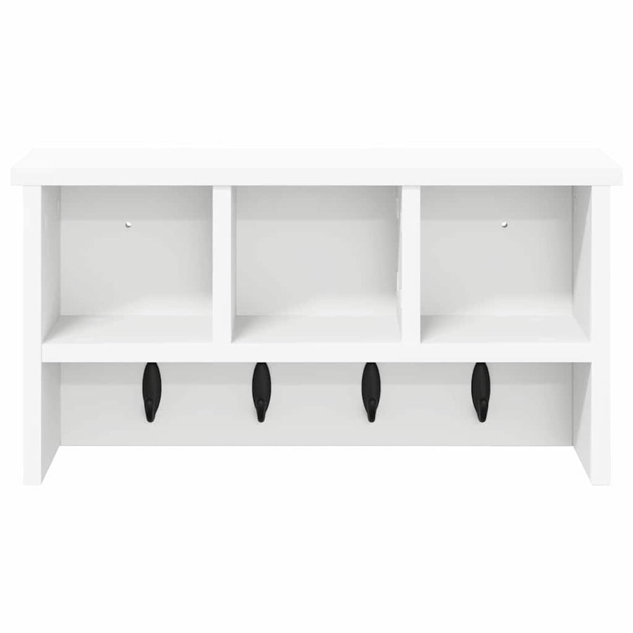 Wandgemonteerde kapstok Wit 50 x 16 x 26 cm Bewerkt hout