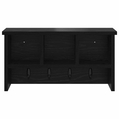 Wandgemonteerde kapstok met plank Zwart eiken 50 x 16 x 26 cm