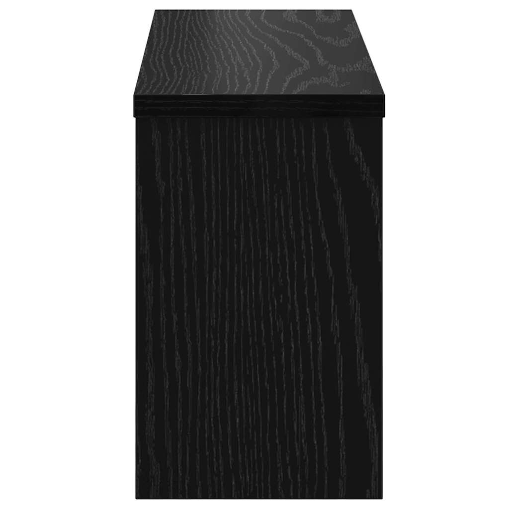 Wandgemonteerde kapstok met plank Zwart eiken 50 x 16 x 26 cm