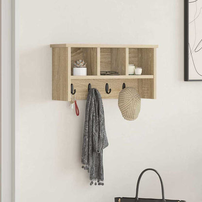 Wandgemonteerde kapstok met plank Sonoma eiken 50 x 16 x 26 cm