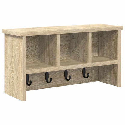 Wandgemonteerde kapstok met plank Sonoma eiken 50 x 16 x 26 cm