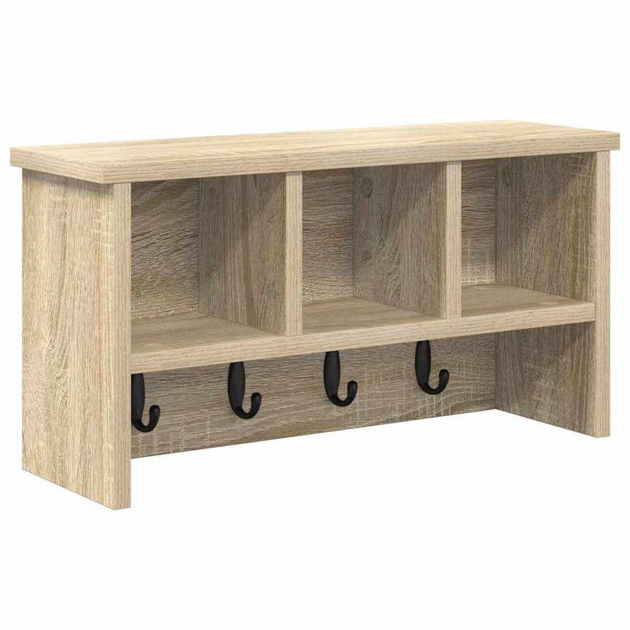 Wandgemonteerde kapstok met plank Sonoma eiken 50 x 16 x 26 cm