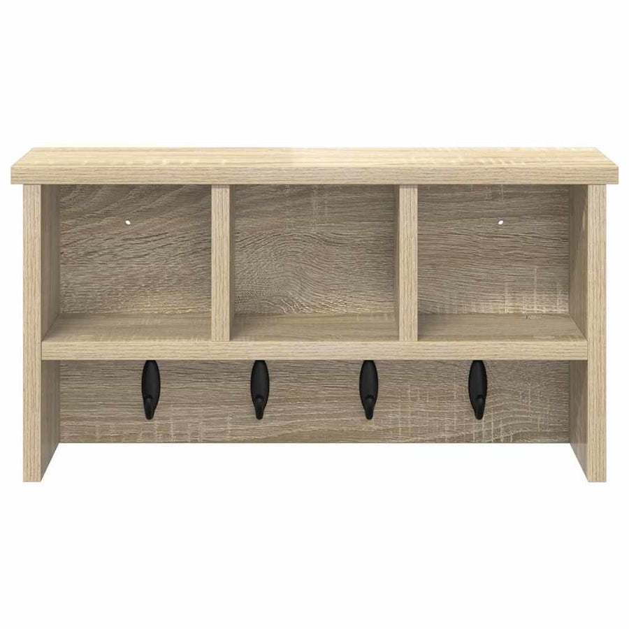 Wandgemonteerde kapstok met plank Sonoma eiken 50 x 16 x 26 cm