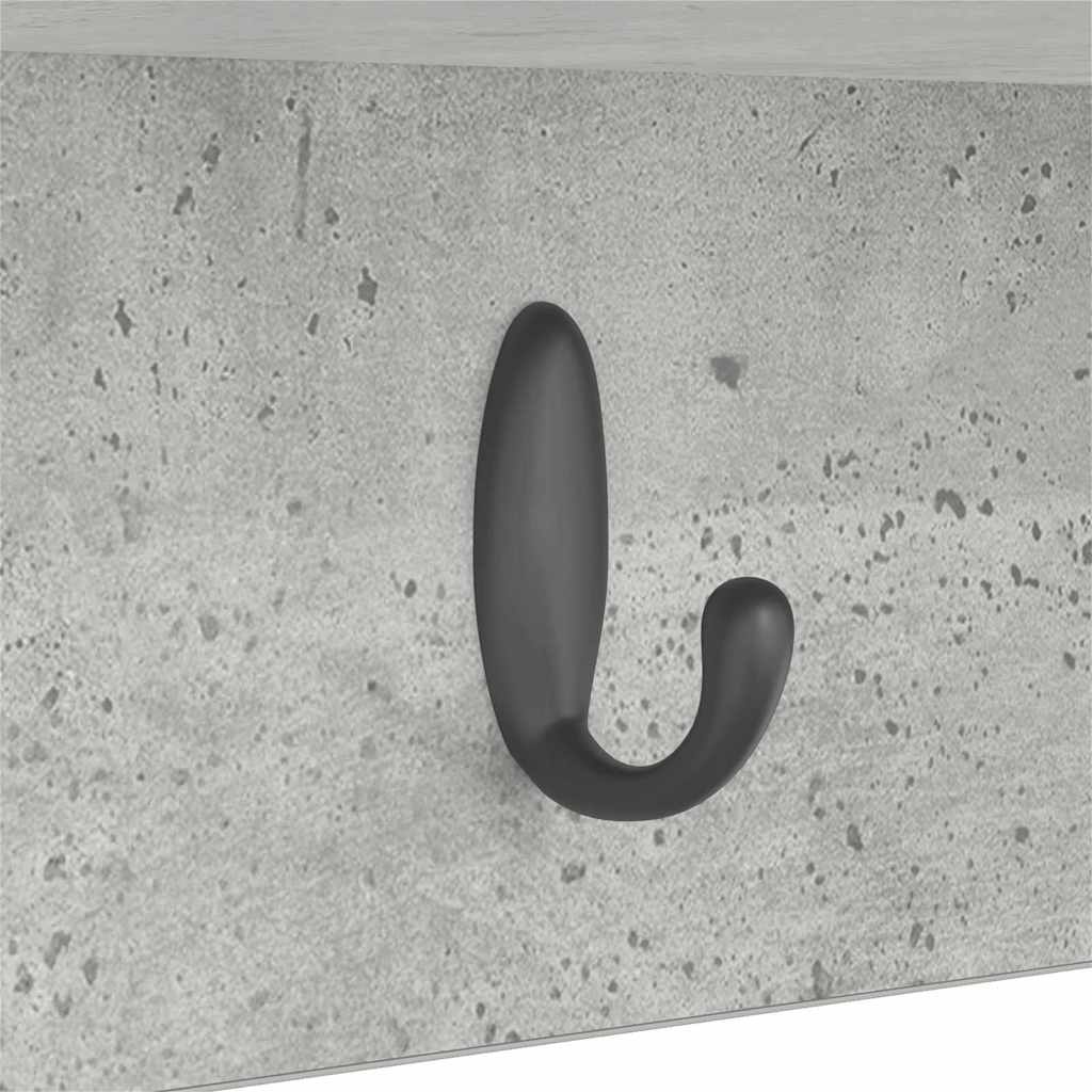 Wandgemonteerde kapstok Betongrijs 50 x 16 x 26 cm Bewerkt hout