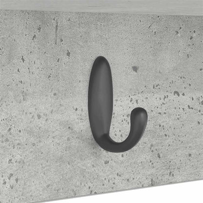 Wandgemonteerde kapstok Betongrijs 50 x 16 x 26 cm Bewerkt hout