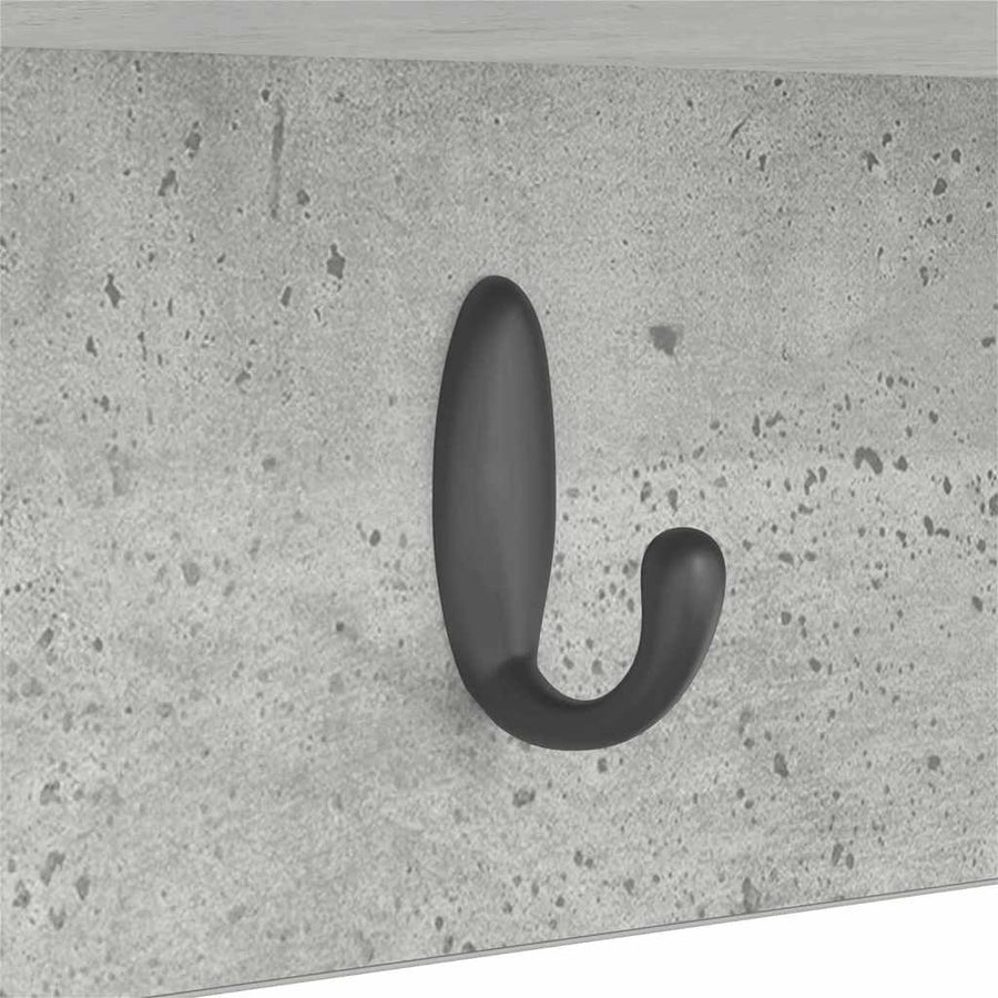 Wandgemonteerde kapstok Betongrijs 50 x 16 x 26 cm Bewerkt hout