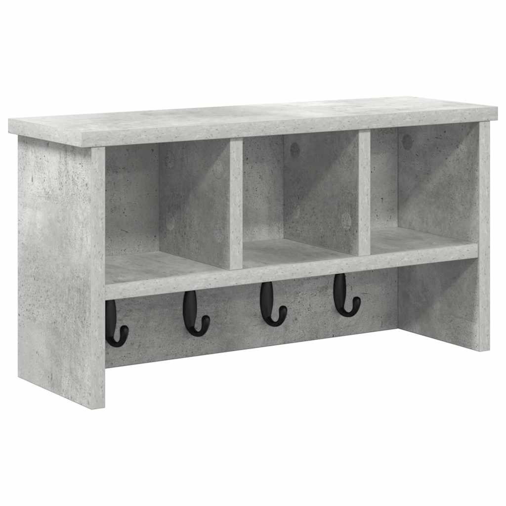 Wandgemonteerde kapstok Betongrijs 50 x 16 x 26 cm Bewerkt hout