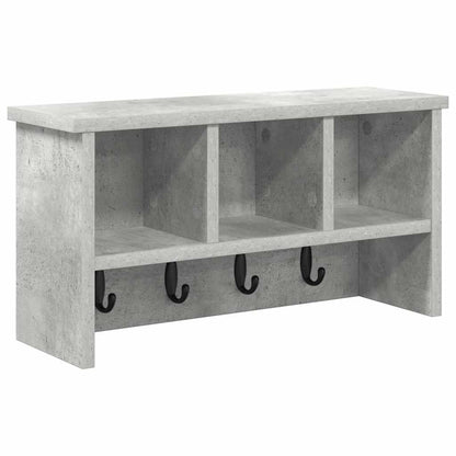 Wandgemonteerde kapstok Betongrijs 50 x 16 x 26 cm Bewerkt hout