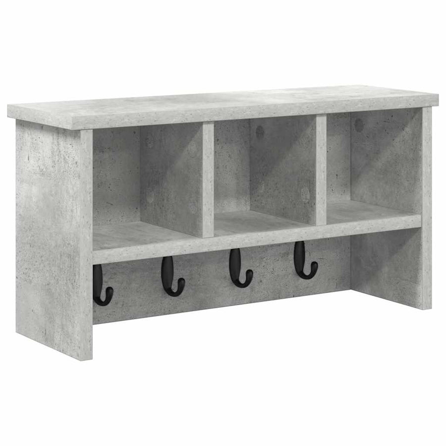 Wandgemonteerde kapstok Betongrijs 50 x 16 x 26 cm Bewerkt hout