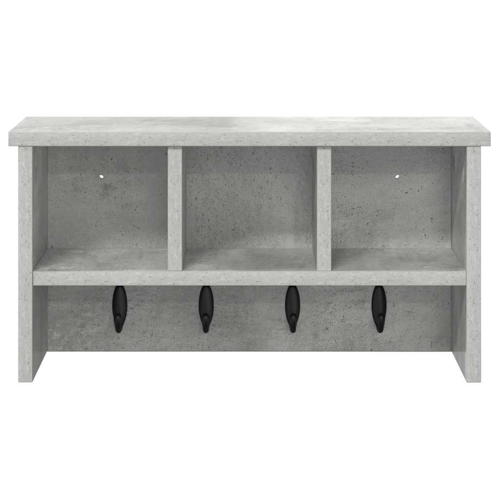 Wandgemonteerde kapstok Betongrijs 50 x 16 x 26 cm Bewerkt hout