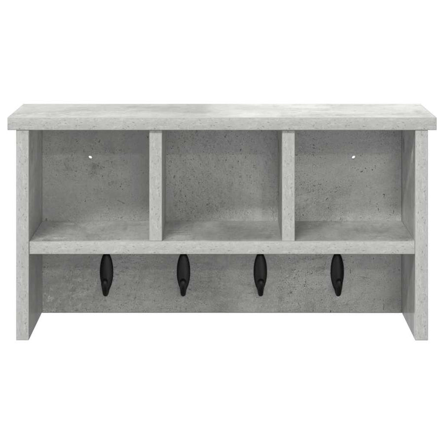 Wandgemonteerde kapstok Betongrijs 50 x 16 x 26 cm Bewerkt hout