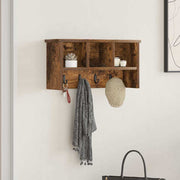 Wandkapstok met plank gerookt eiken 50x16x26 cm