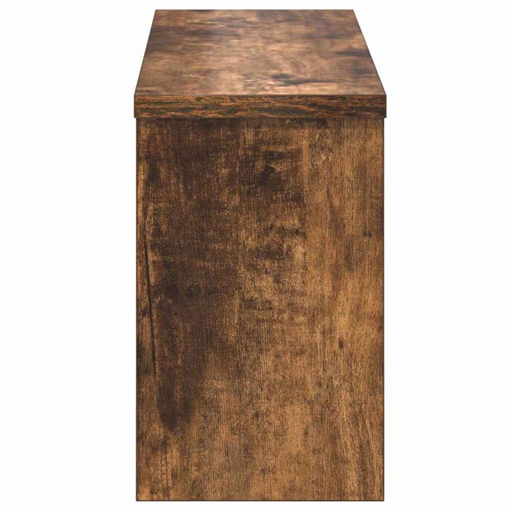 Wandgemonteerde kapstok met plank Gerookt eiken 50 x 16 x 26 cm