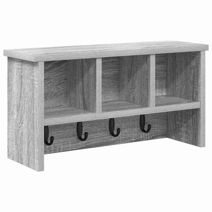 Wandgemonteerde kapstok met plank Grijs sonoma 50 x 16 x 26 cm