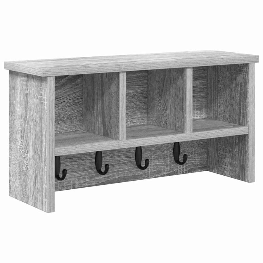 Wandgemonteerde kapstok met plank Grijs sonoma 50 x 16 x 26 cm