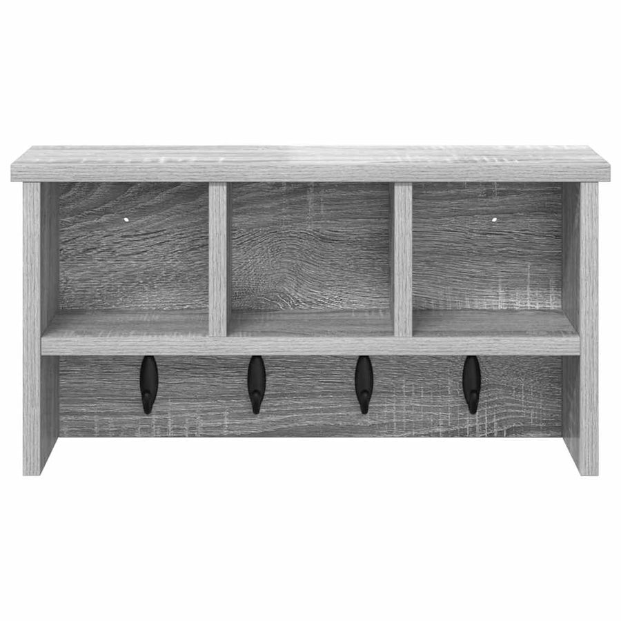 Wandgemonteerde kapstok met plank Grijs sonoma 50 x 16 x 26 cm