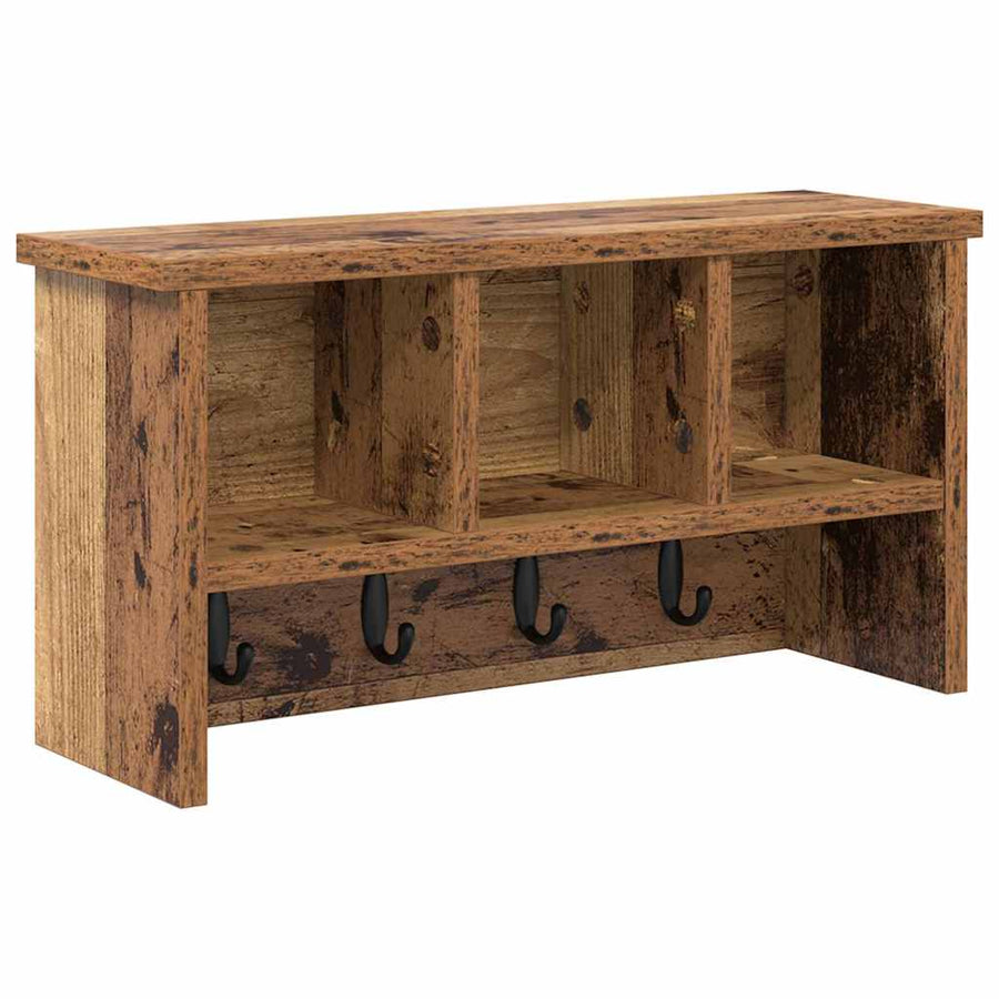 Wandgemonteerde kapstok Oud hout 50 x 16 x 26 cm Bewerkt hout