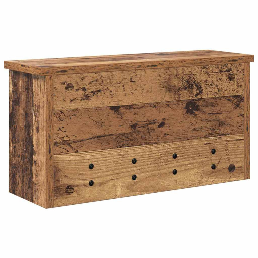 Wandgemonteerde kapstok Oud hout 50 x 16 x 26 cm Bewerkt hout