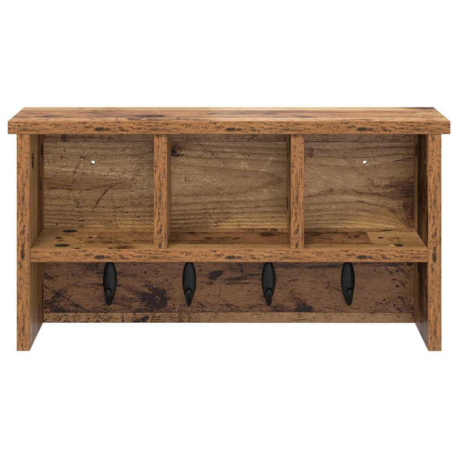 Wandgemonteerde kapstok Oud hout 50 x 16 x 26 cm Bewerkt hout