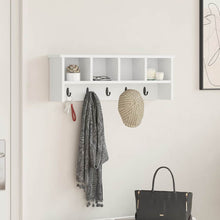 Wandgemonteerde kapstok Wit 75 x 16 x 26 cm Bewerkt hout