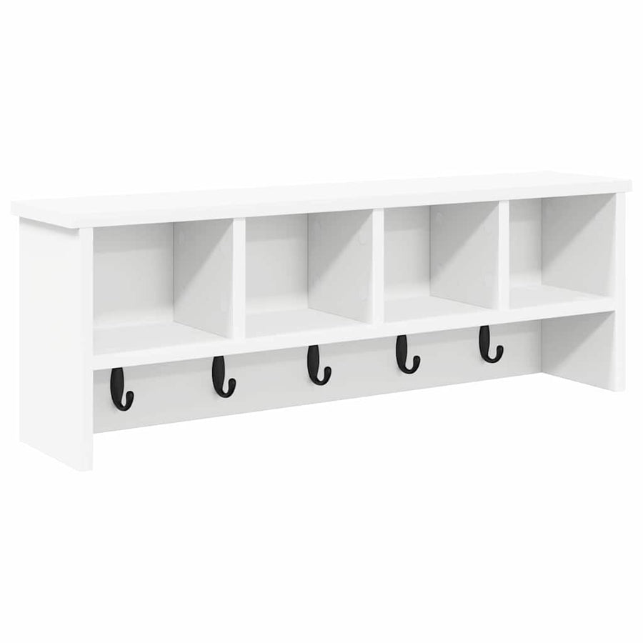 Wandgemonteerde kapstok Wit 75 x 16 x 26 cm Bewerkt hout