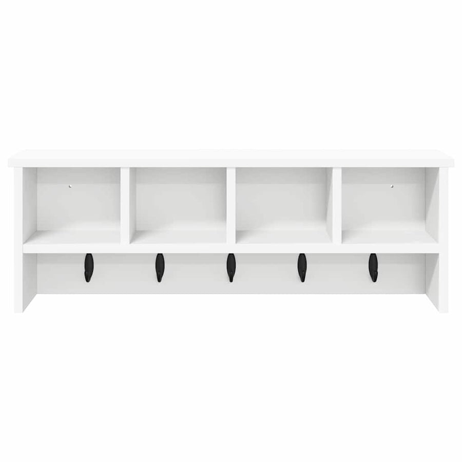 Wandgemonteerde kapstok Wit 75 x 16 x 26 cm Bewerkt hout
