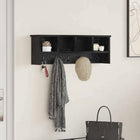 Wandkapstok met plank zwart eiken 75x16x26 cm