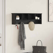 Wandkapstok met plank zwart eiken 75x16x26 cm